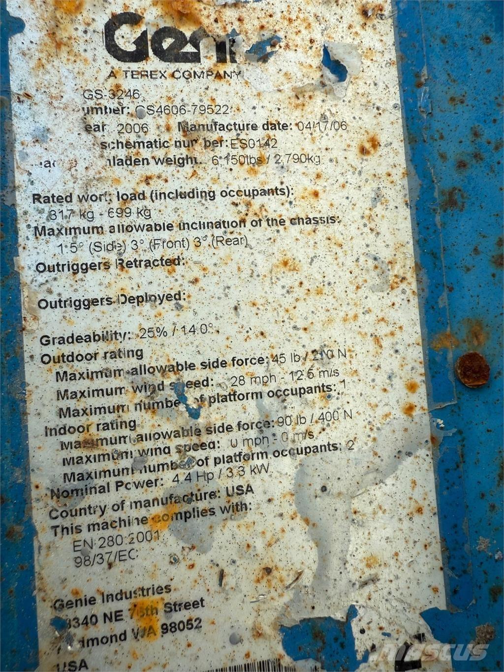 Genie GS3246 Šķerveida pacēlāji