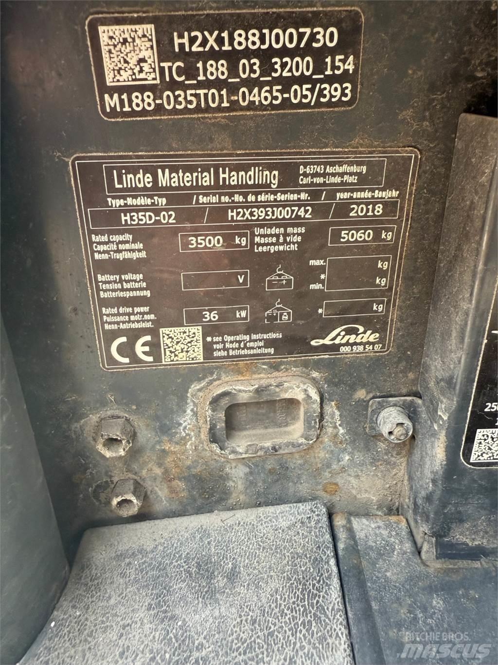 Linde H35D Tehnika ar dīzeļa dzinēju