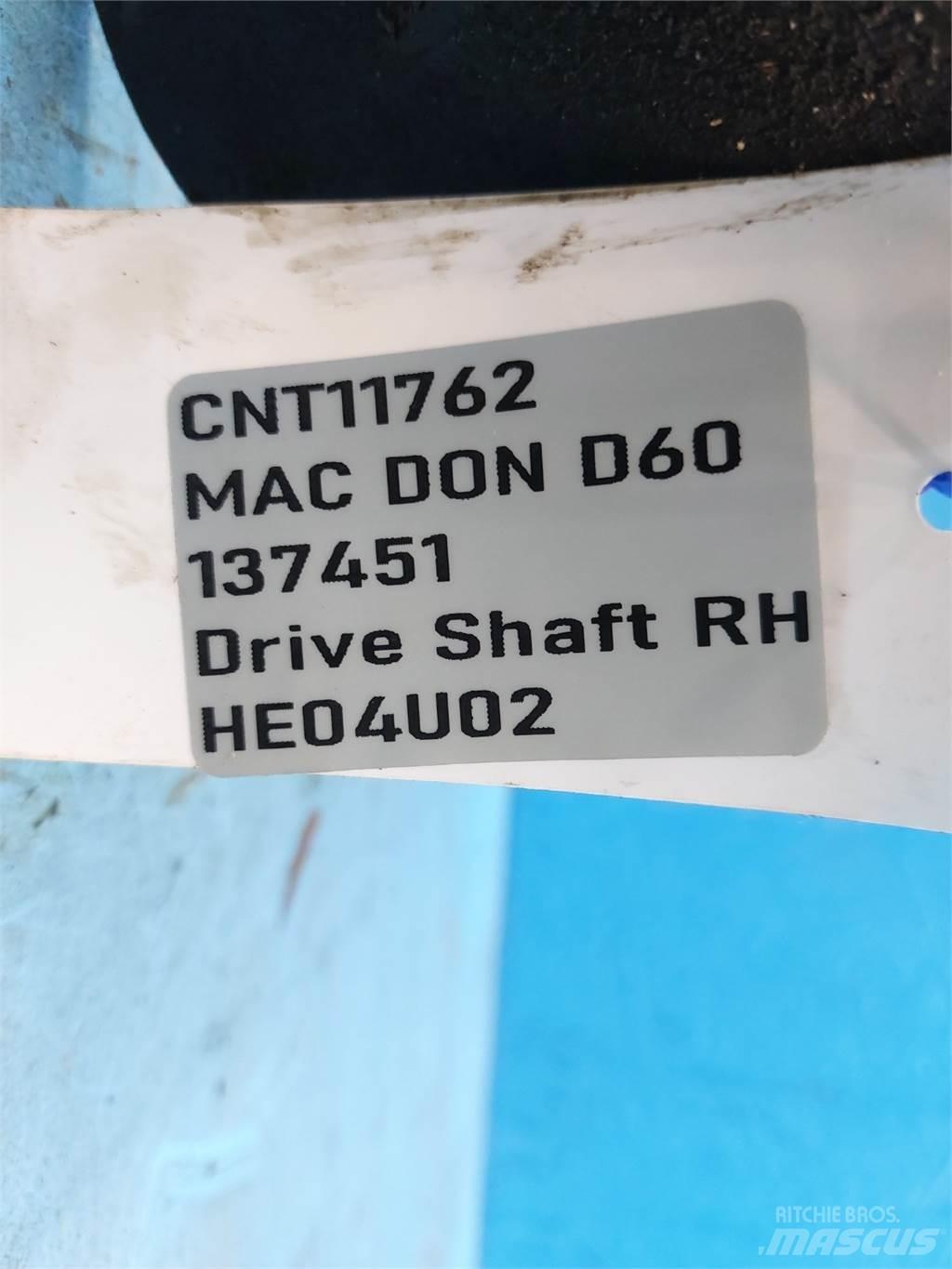 MacDon D60 Ražas novākšanas kombainu papildaprīkojums