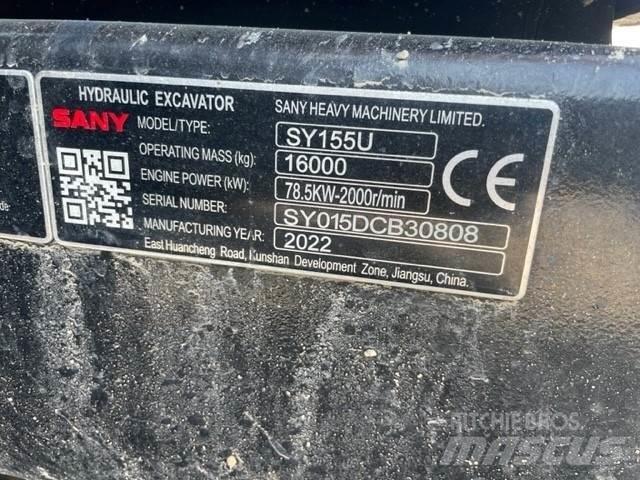 Sany SY155U Kāpurķēžu ekskavatori