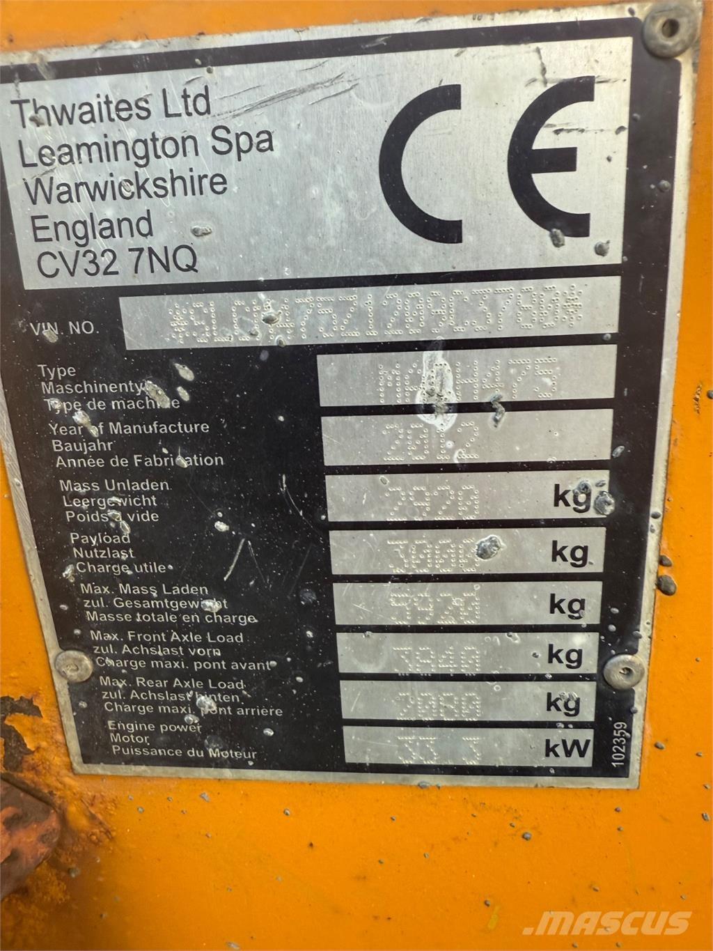 Thwaites 3 tons Mini pašizgāzēji