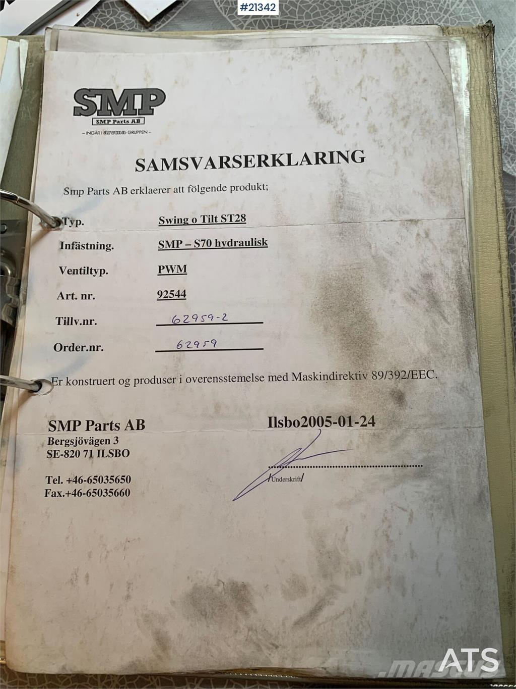 SMP S70 Rotortilt Citas sastāvdaļas