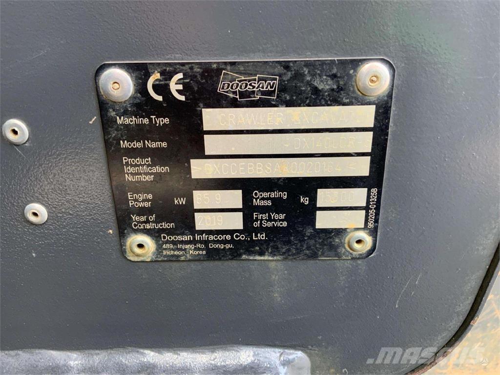Doosan DX140 LCR Kāpurķēžu ekskavatori