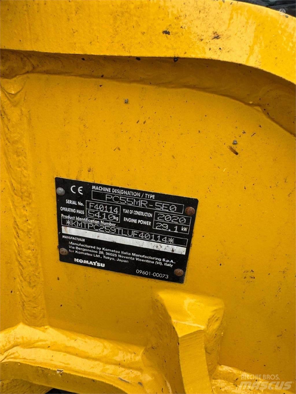 Komatsu PC55MR-5 Kāpurķēžu ekskavatori
