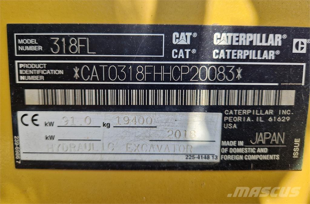 CAT 318FL Kāpurķēžu ekskavatori