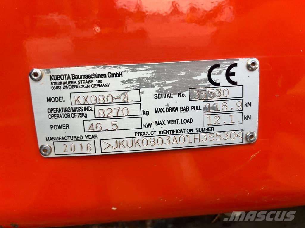 Kubota KX 080-4 Vidēja lieluma ekskavatori 7 t - 12 t