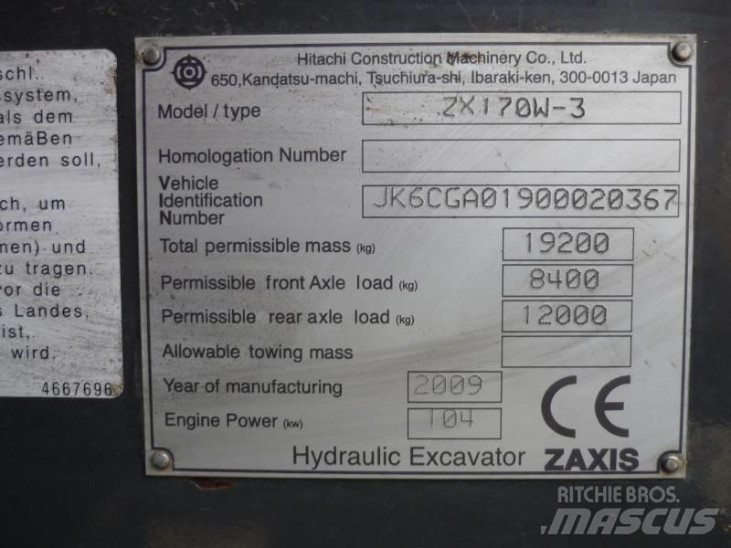 Hitachi ZX170W-3 Ekskavatori uz riteņiem