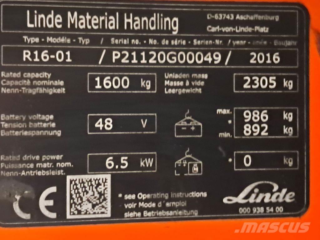 Linde R16-01 Lielaugstuma pārvadātājs