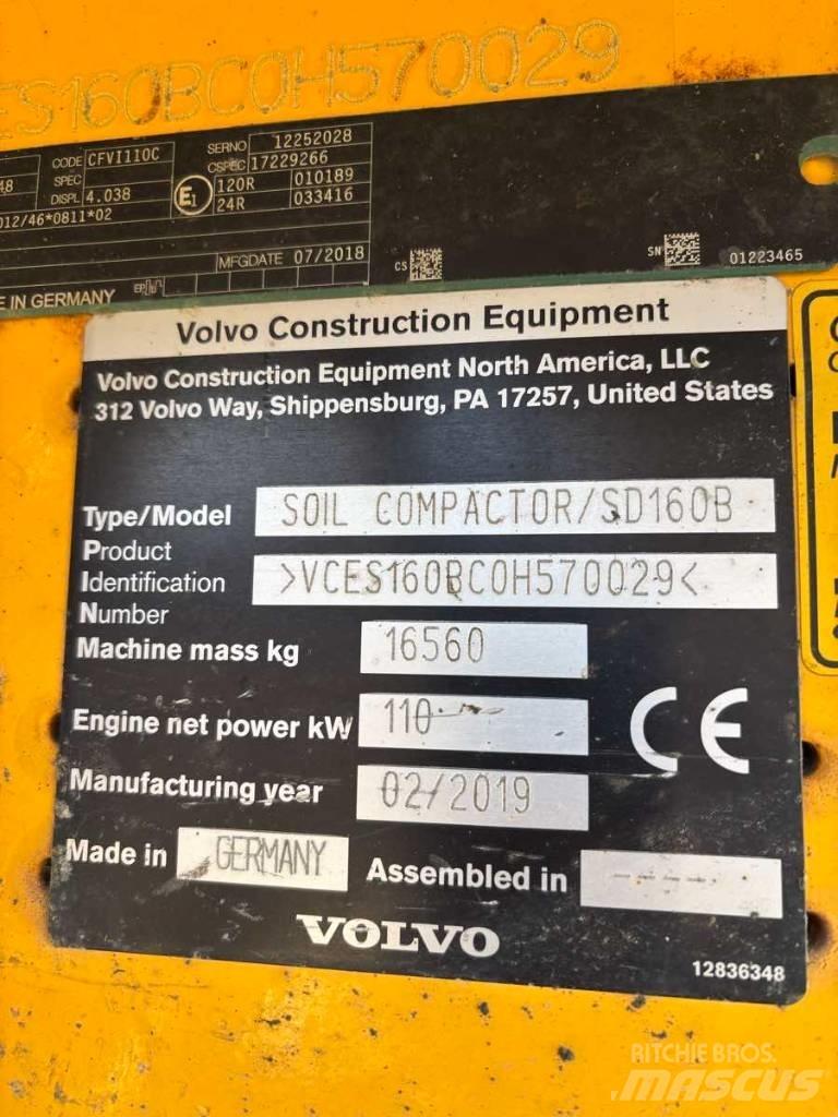 Volvo SD 160 B Vienvalča grunts veltņi