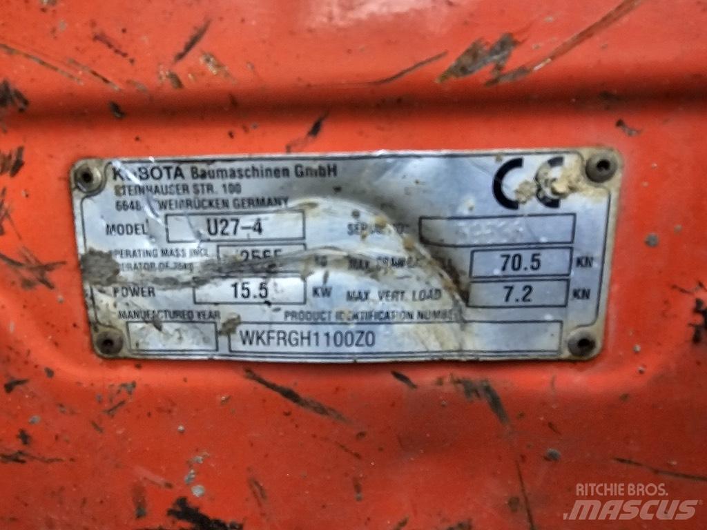 Kubota U 27-4 Mini ekskavatori < 7 t