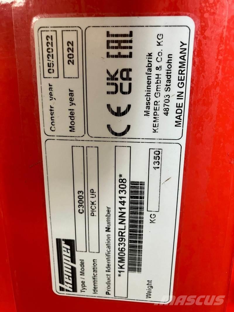 Kemper C3003 Siena un lopbarības novākšanas mašīnu piederumi