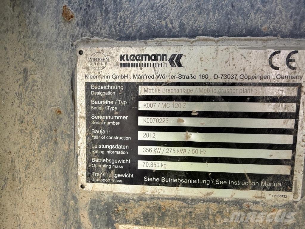 Kleemann MC120Z Mobilie drupinātāji