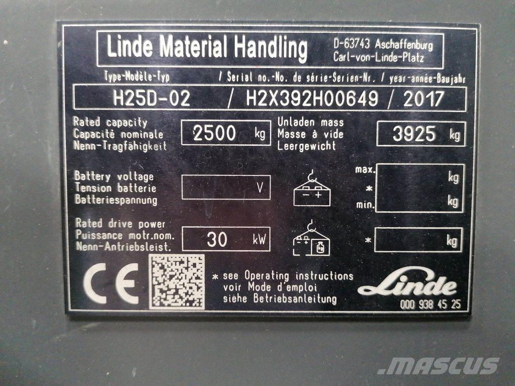 Linde H25D-02 Tehnika ar dīzeļa dzinēju