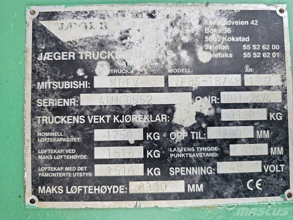 Mitsubishi FBS 18/48 Elektriskie iekrāvēji