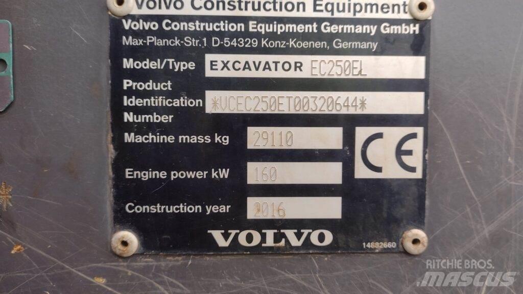 Volvo EC250EL Kāpurķēžu ekskavatori