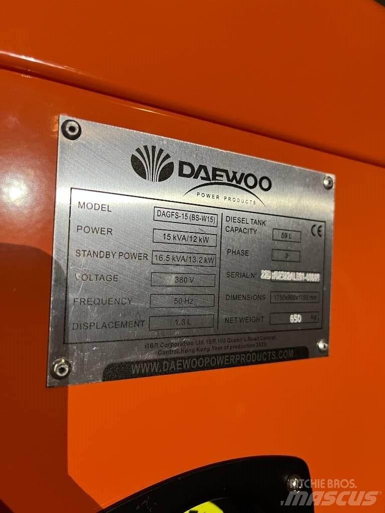 Daewoo Dagfs15-15 Dīzeļģeneratori