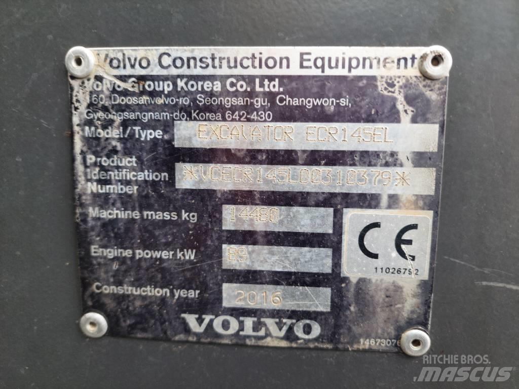 Volvo ECR 145 EL Kāpurķēžu ekskavatori