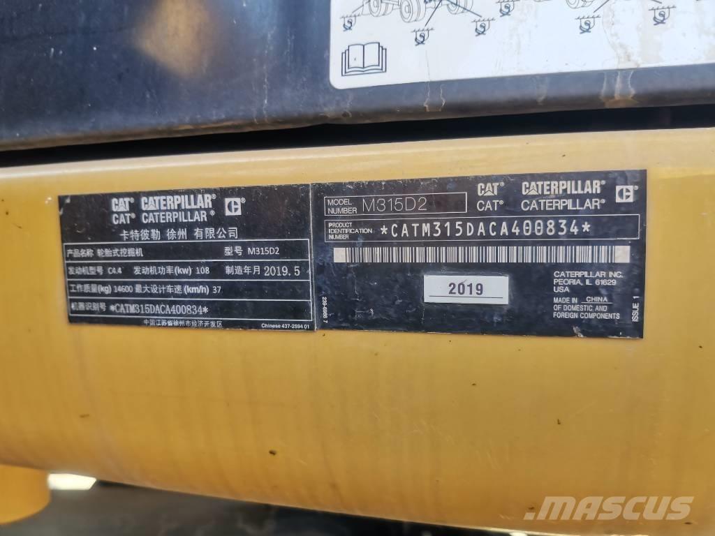 CAT 2019 CAT 315D2 Ekskavatori uz riteņiem