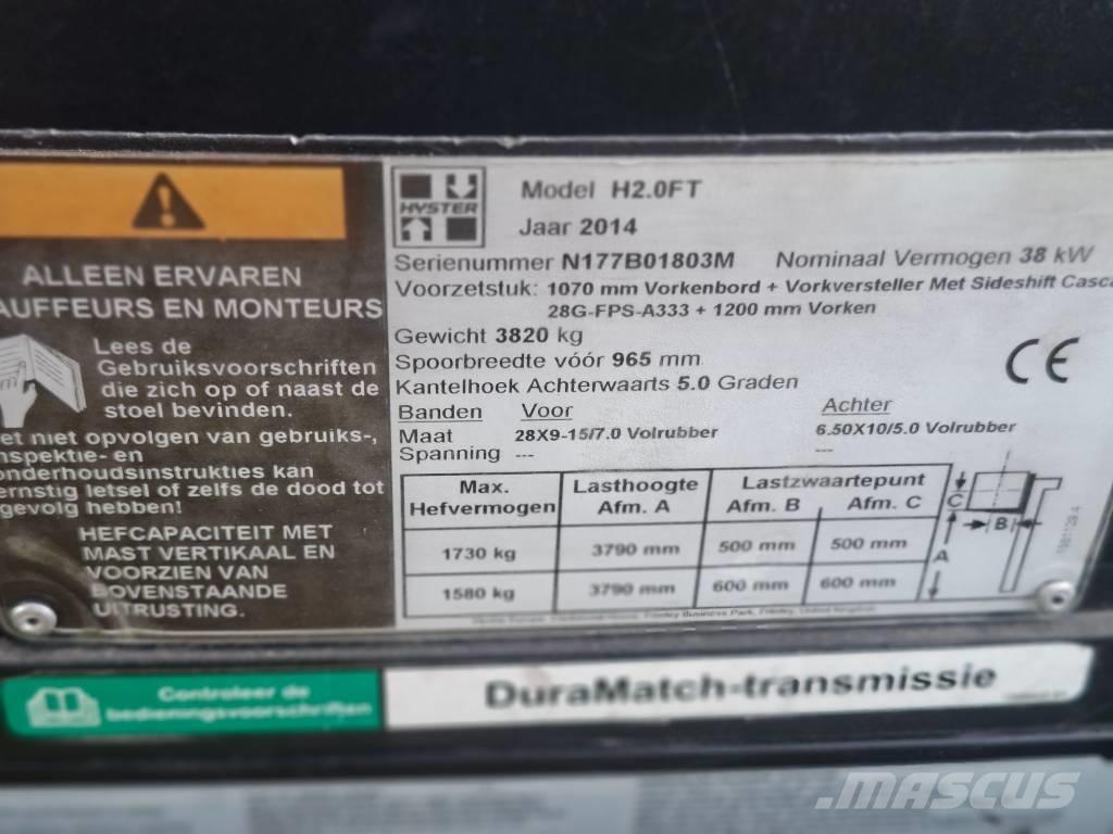 Hyster H 2.0 FT LPG tehnika