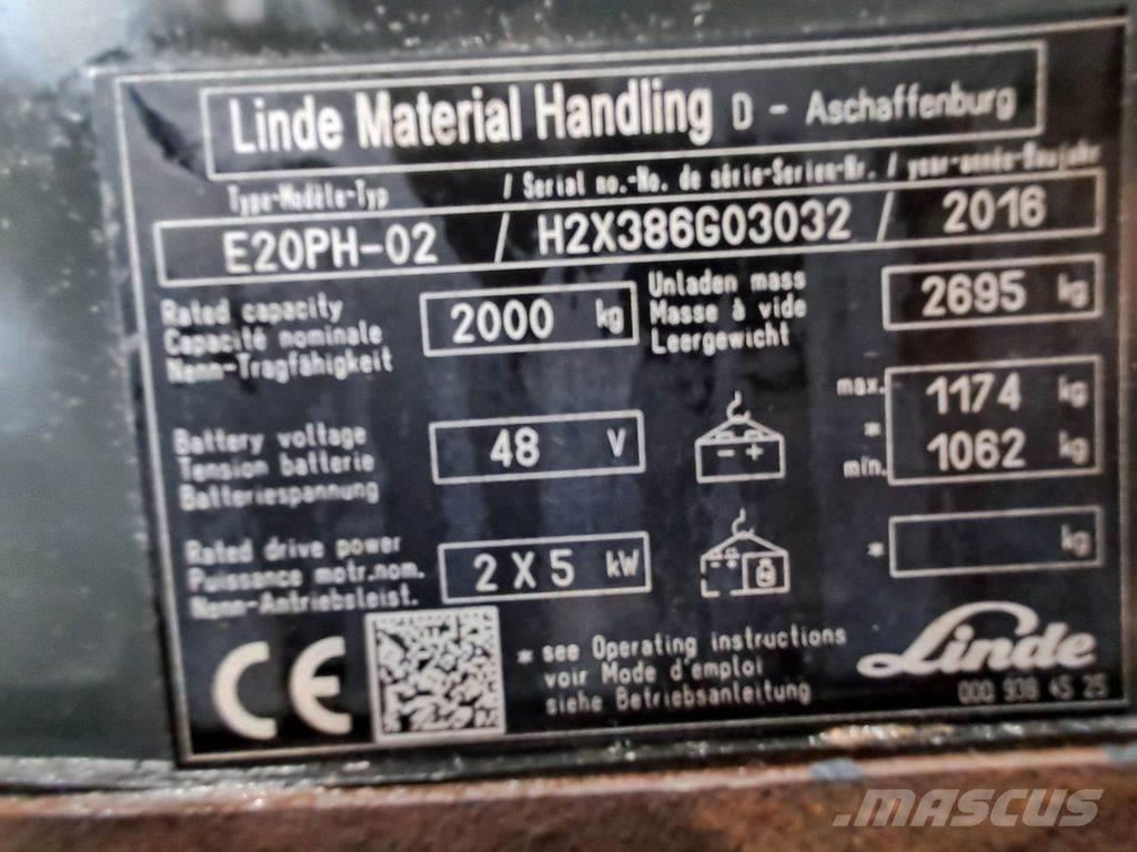 Linde E20PH-02 Elektriskie iekrāvēji