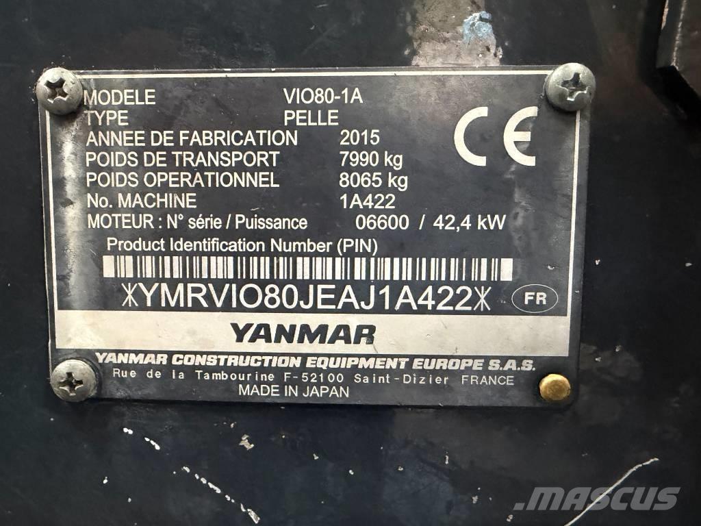 Yanmar Vio 80-1A Vidēja lieluma ekskavatori 7 t - 12 t