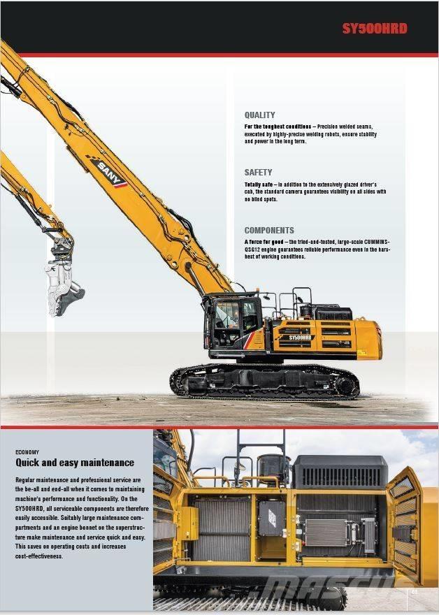 Sany SY500 HRD Demontāžas ekskavators