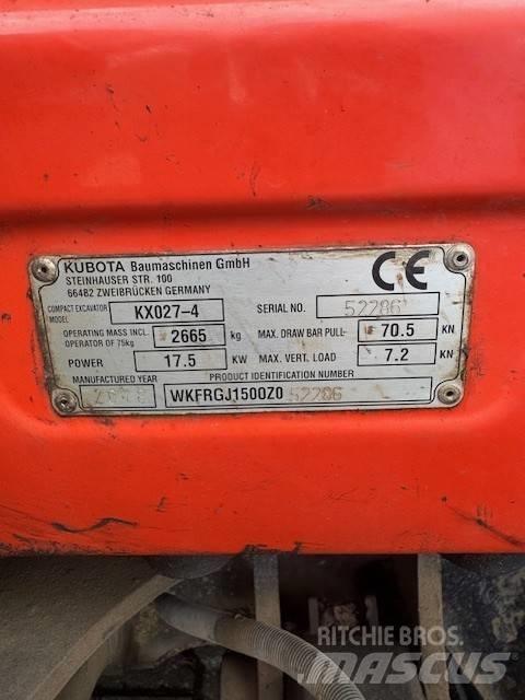Kubota KX027-4 Mini ekskavatori < 7 t