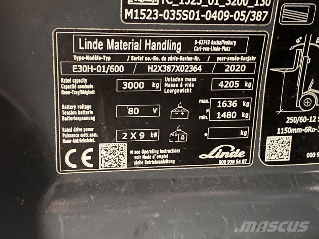Linde E30H-01/600 Elektriskie iekrāvēji
