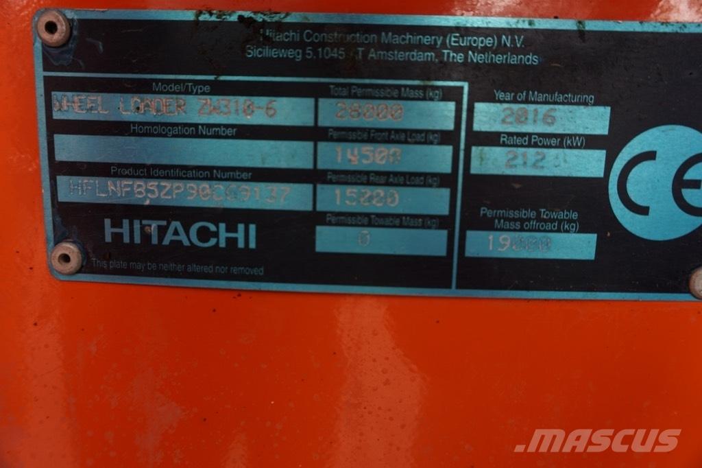 Hitachi ZW 310-6 Iekrāvēji uz riteņiem