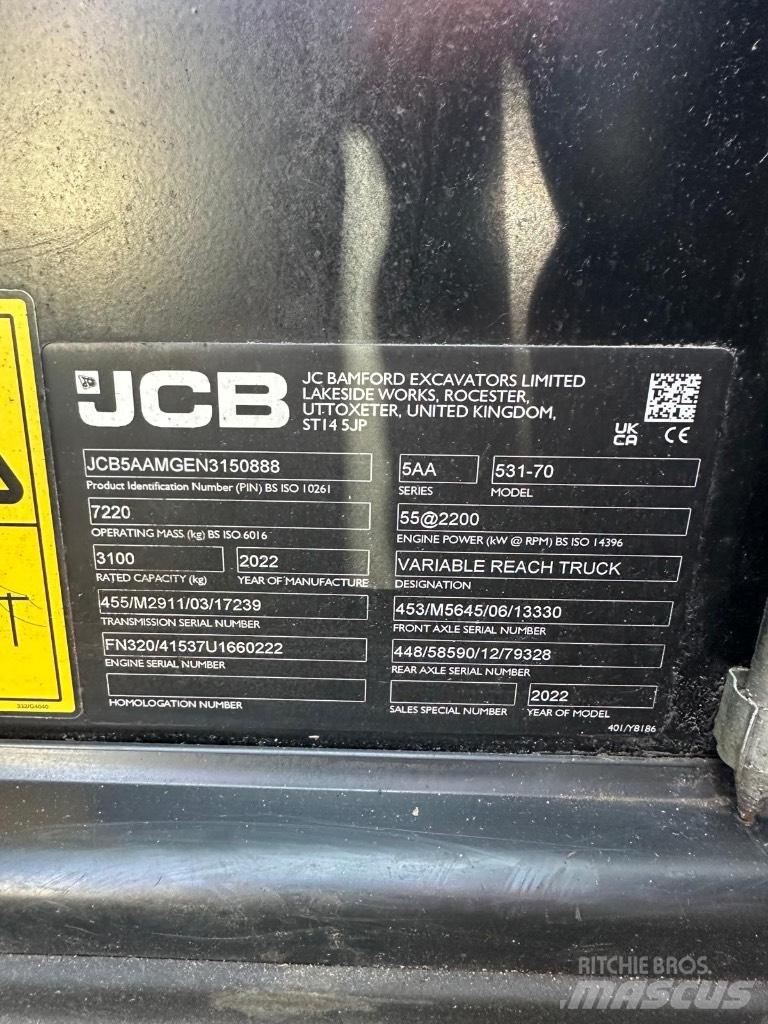 JCB 531-70 Teleskopiskie manipulatori