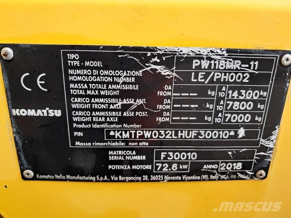 Komatsu PW118MR-11 Ekskavatori uz riteņiem