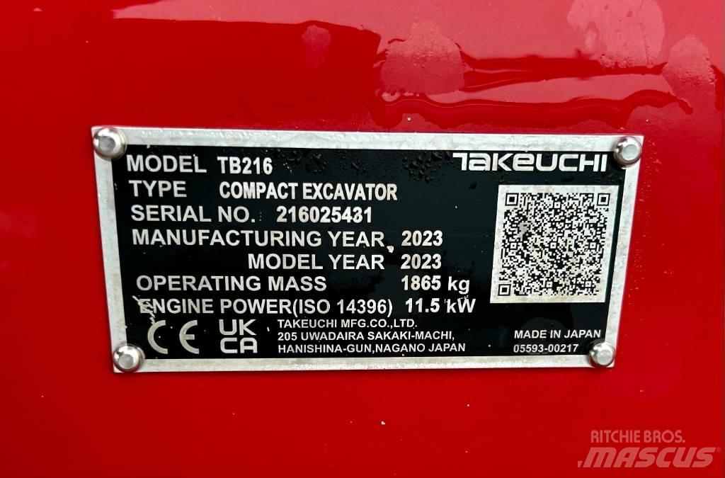 Takeuchi TB 216A V4 Mini ekskavatori < 7 t