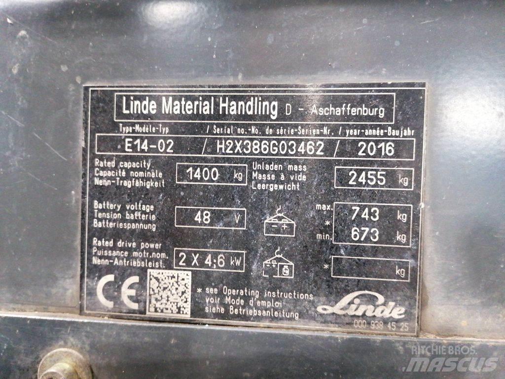Linde E14-02 Elektriskie iekrāvēji