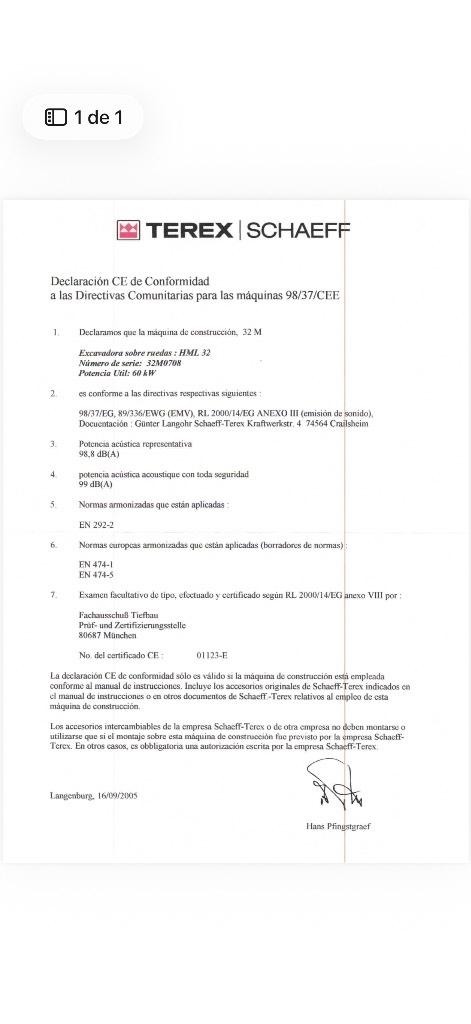 Terex HML 32 Ekskavatori uz riteņiem