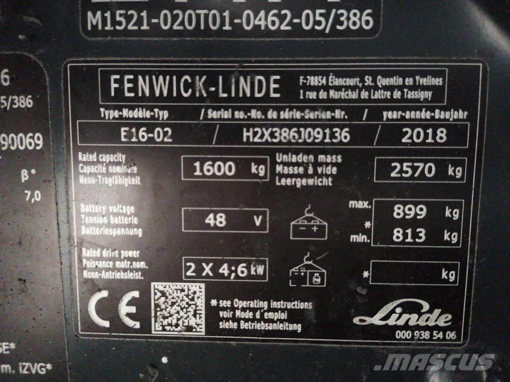 Linde E16-02 Elektriskie iekrāvēji