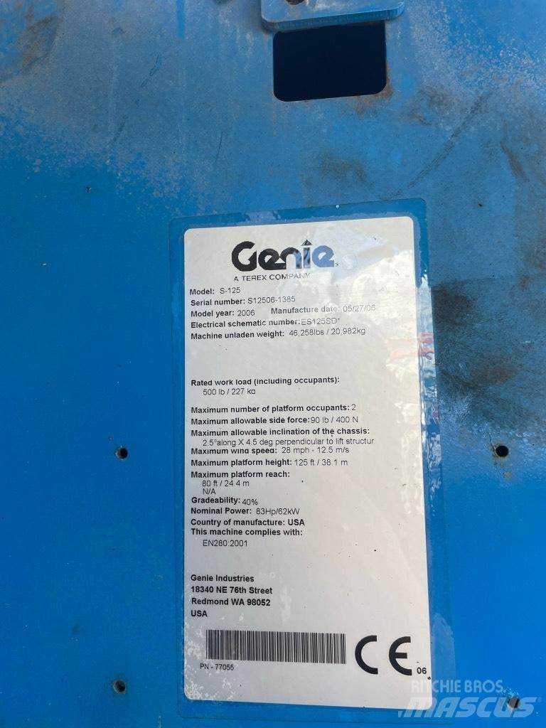 Genie S 125 Strēles pacēlāji