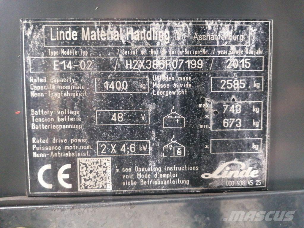 Linde E14-02 Elektriskie iekrāvēji