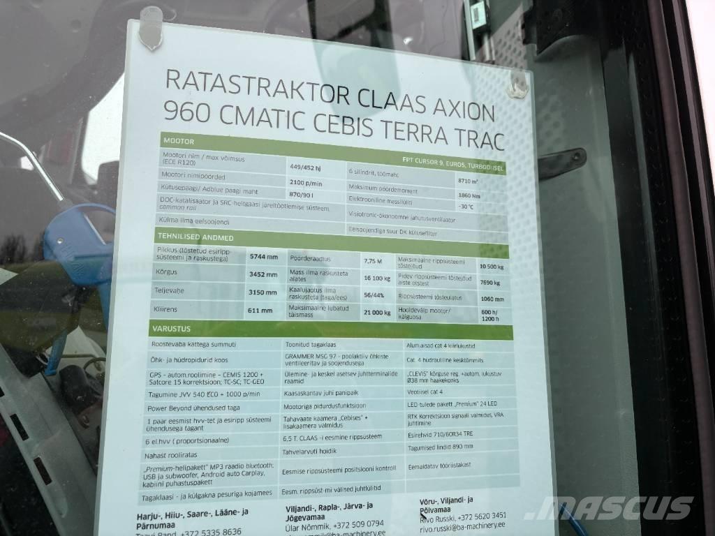 CLAAS Axion 960TT Traktori