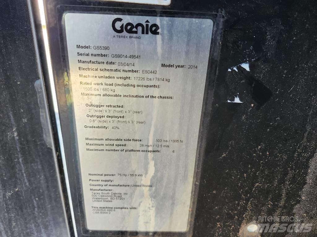 Genie GS 5390 Šķerveida pacēlāji