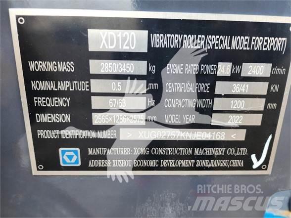 XCMG XD120 Vienvalča grunts veltņi