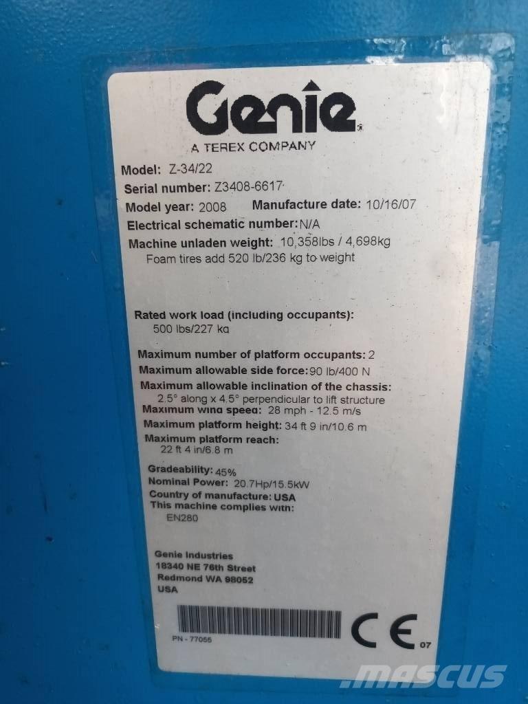 Genie Z 34/22 Strēles pacēlāji