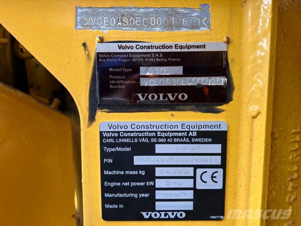Volvo A30E Artikulētie pašizgāzēji