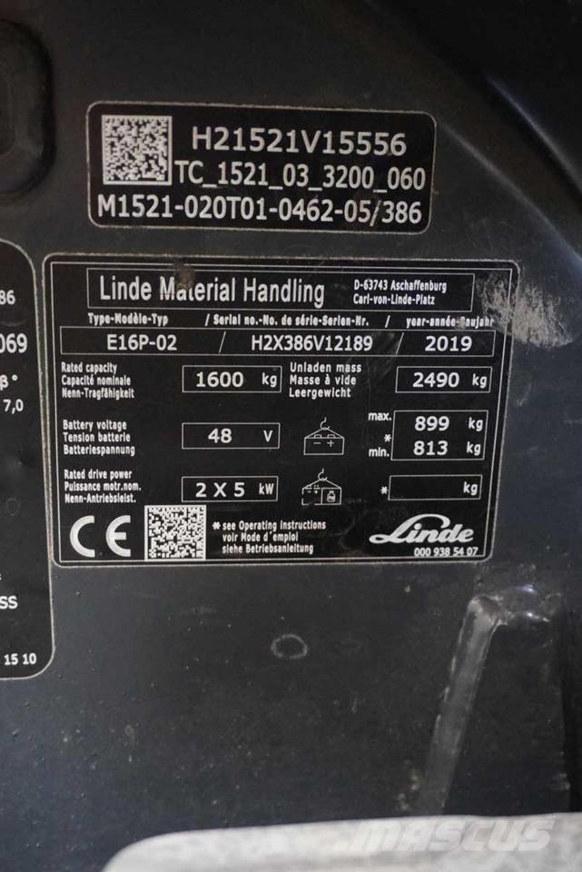 Linde E 16 P Elektriskie iekrāvēji