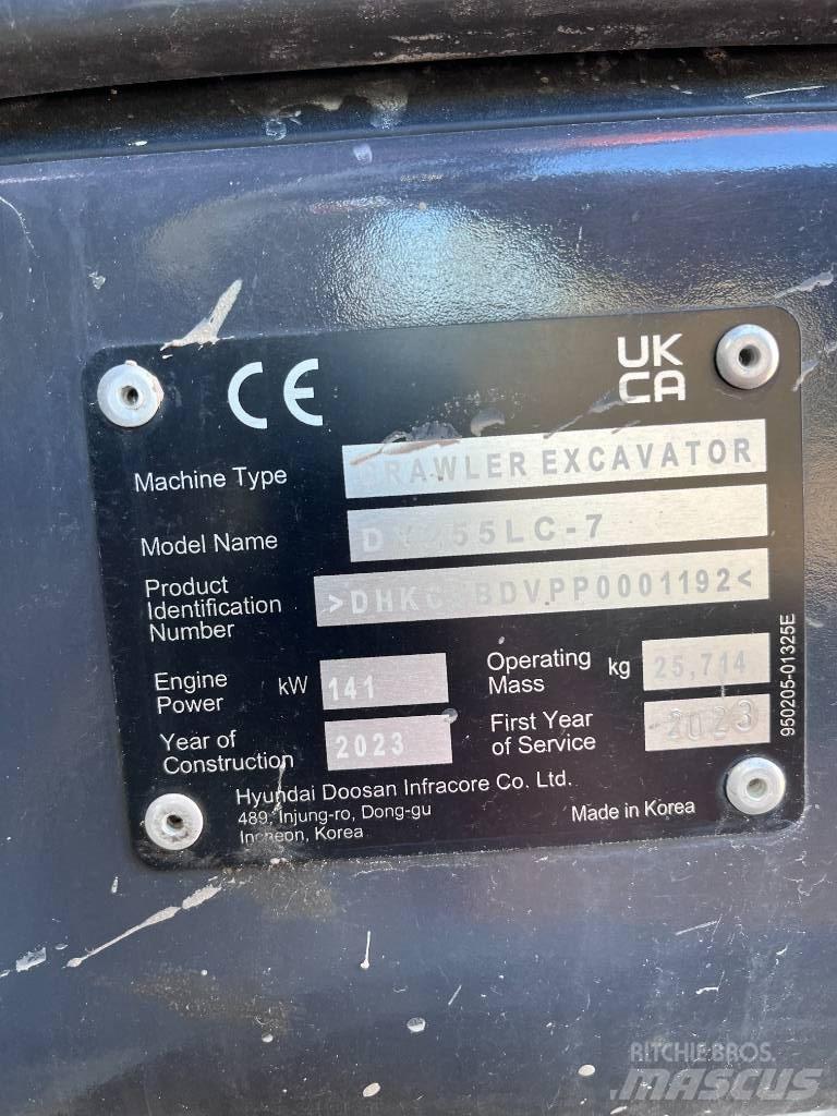 Doosan DX255 LC-7 Kāpurķēžu ekskavatori