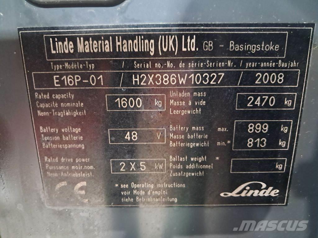Linde E16P-01 Elektriskie iekrāvēji