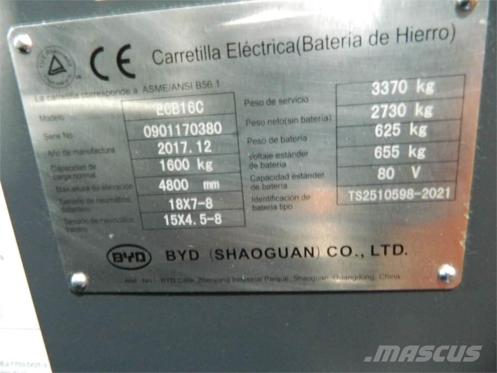 BYD ECB16C Elektriskie iekrāvēji