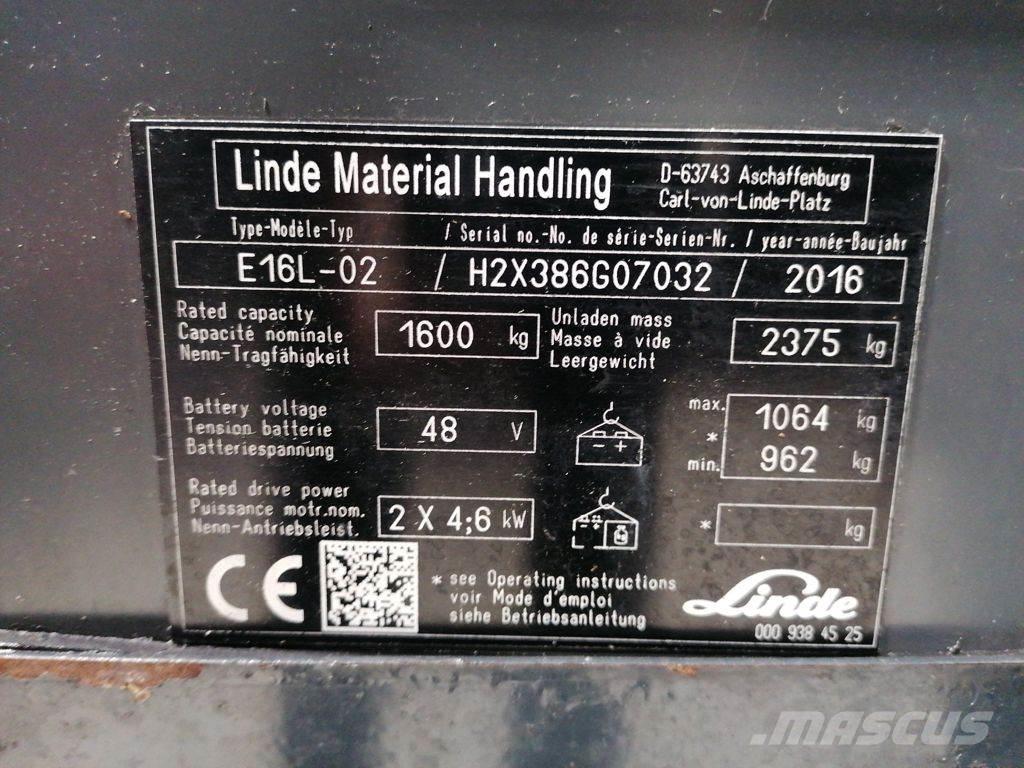 Linde E16L-02 Elektriskie iekrāvēji