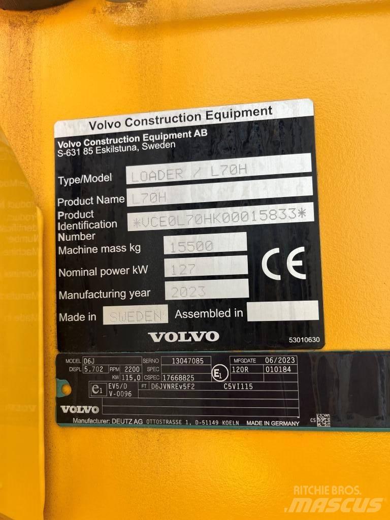 Volvo L70H Iekrāvēji uz riteņiem
