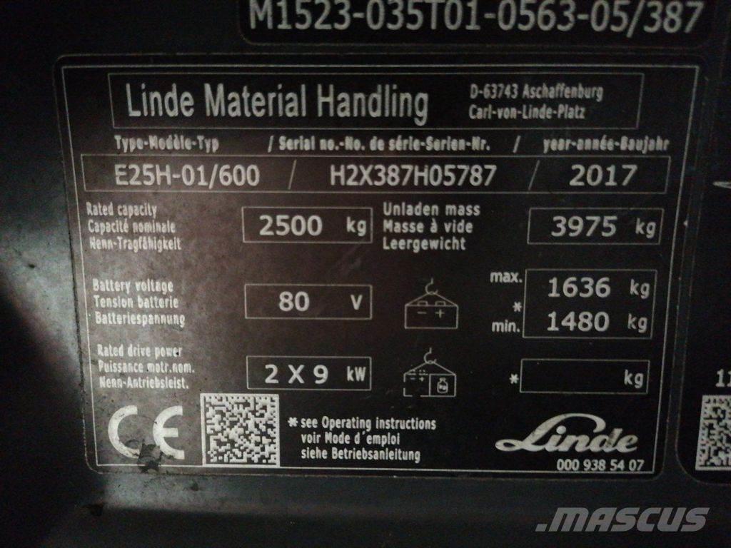 Linde E25H-01/600 Elektriskie iekrāvēji