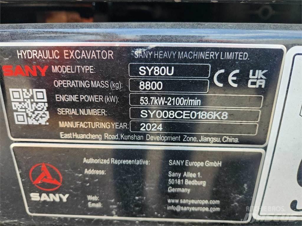 Sany SY80U Vidēja lieluma ekskavatori 7 t - 12 t